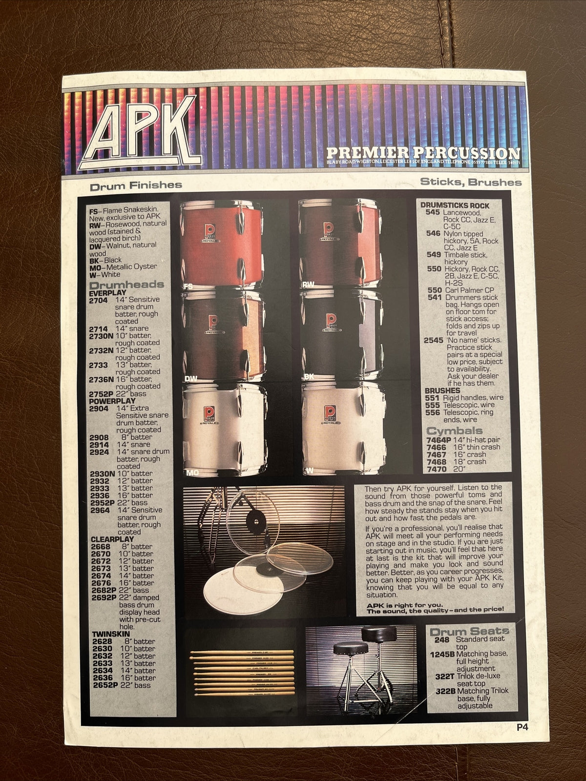 Premier APK drums brochure
