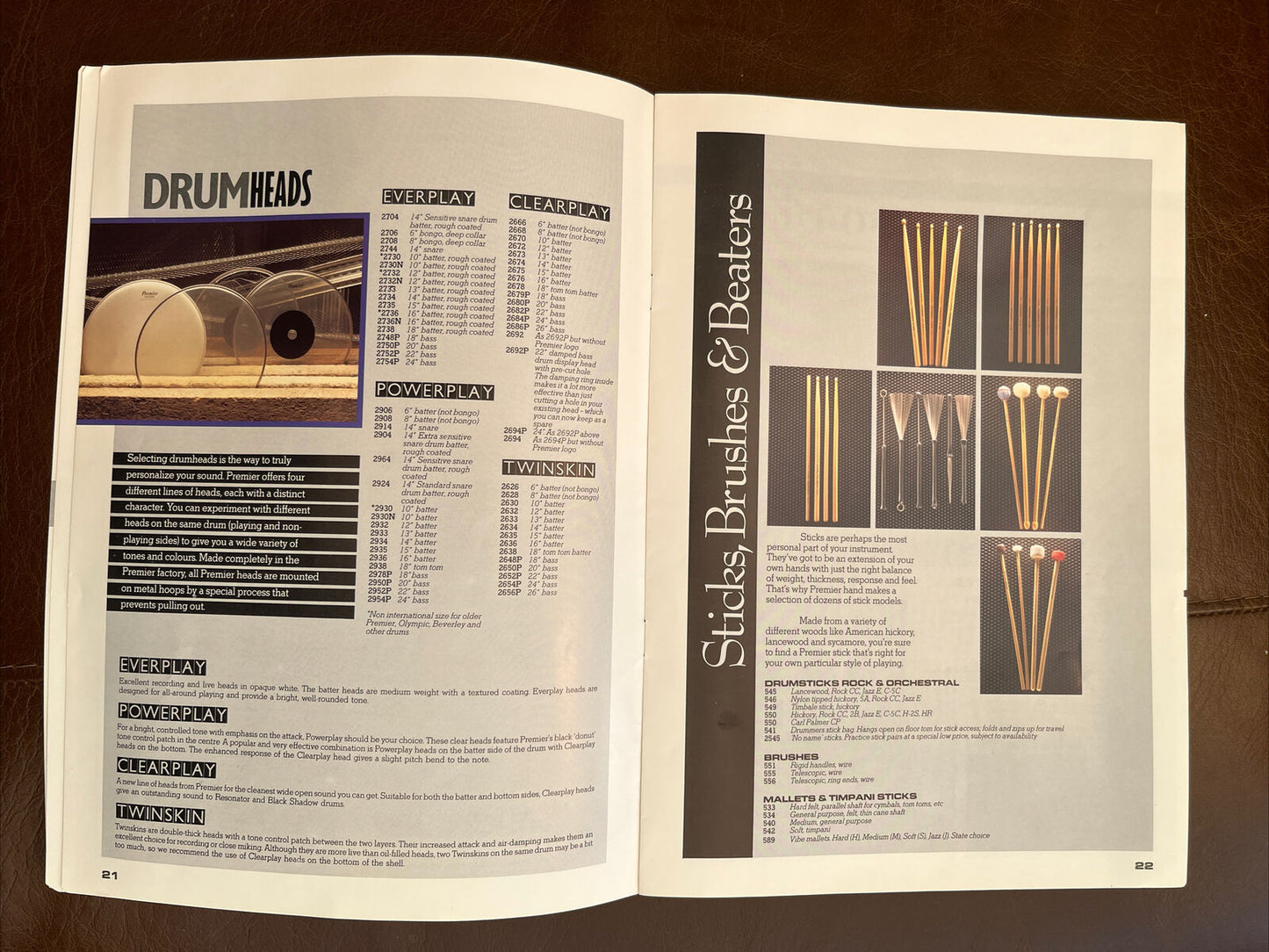 Vintage Premier Drums Catalogue