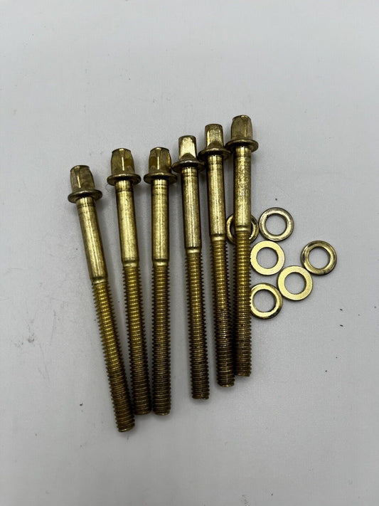 Drum Kit Tension Rods Gold Colour for Toms - Pack of 6 