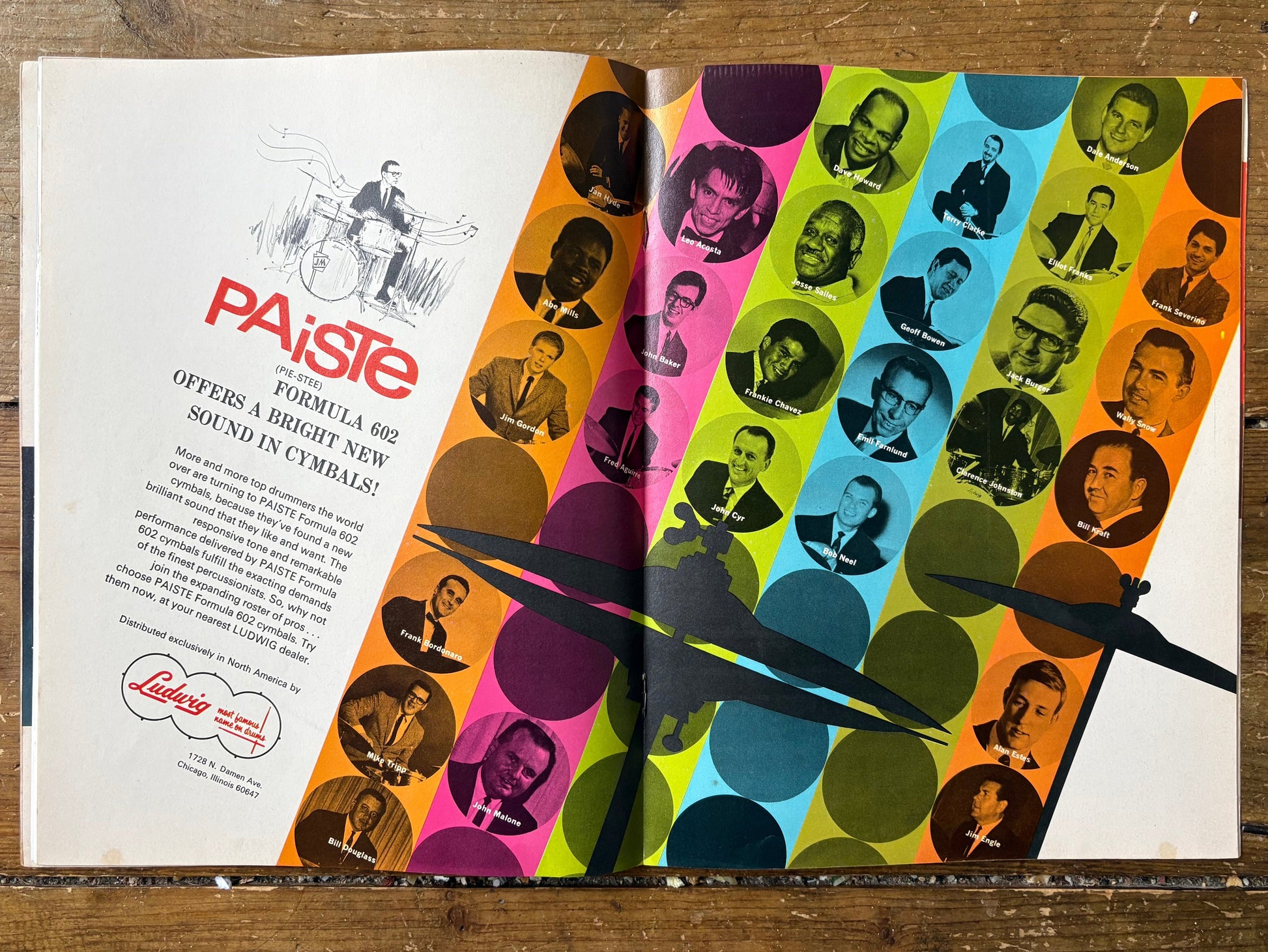 Paiste product packaging with colorful design on a wooden surface