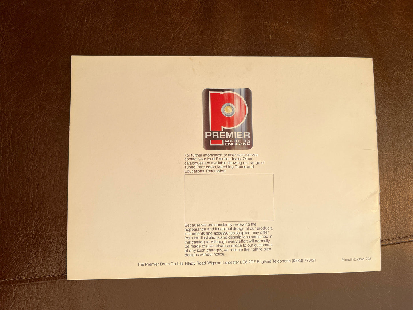 Premier Drums Catalogue 1980/81