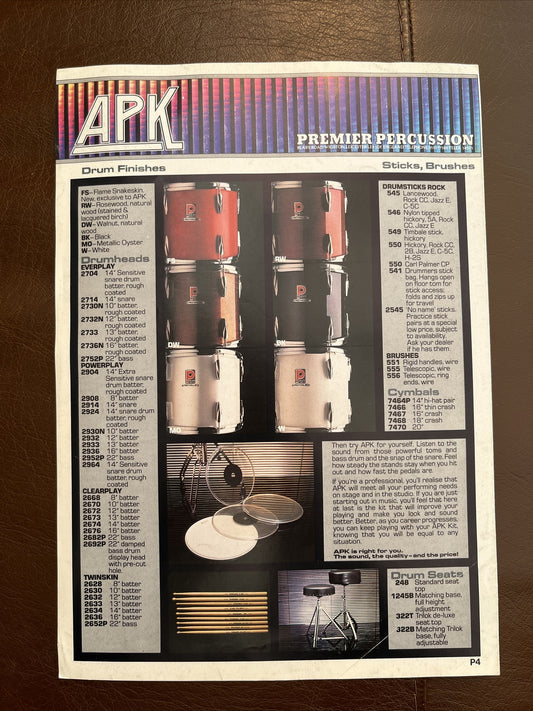 Premier APK drums brochure
