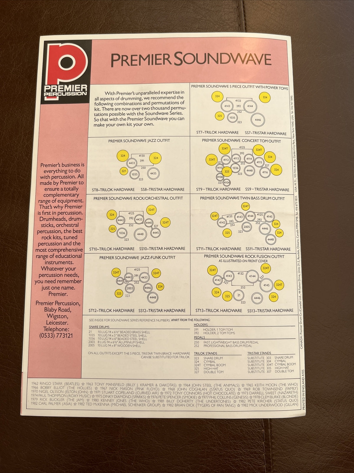 Premier Drum Brochures - Resonator & Soundwave